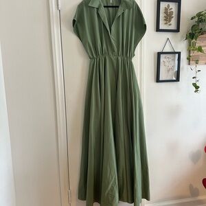 Norma Kamali Olive Green Maxi Dress